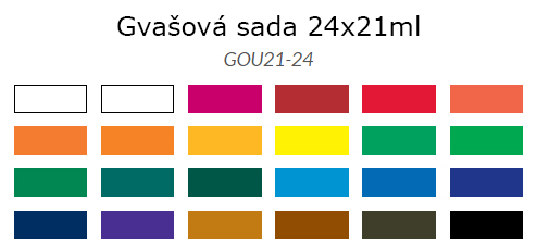 Gvašová sada 24x21ml